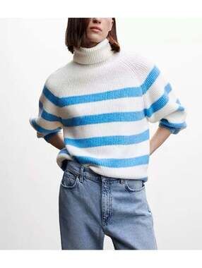 Women’s Mango striped turtleneck sweater